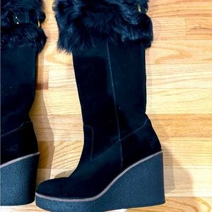 Ugg Women's Valberg Suede Wedge Tall Boots Size 8